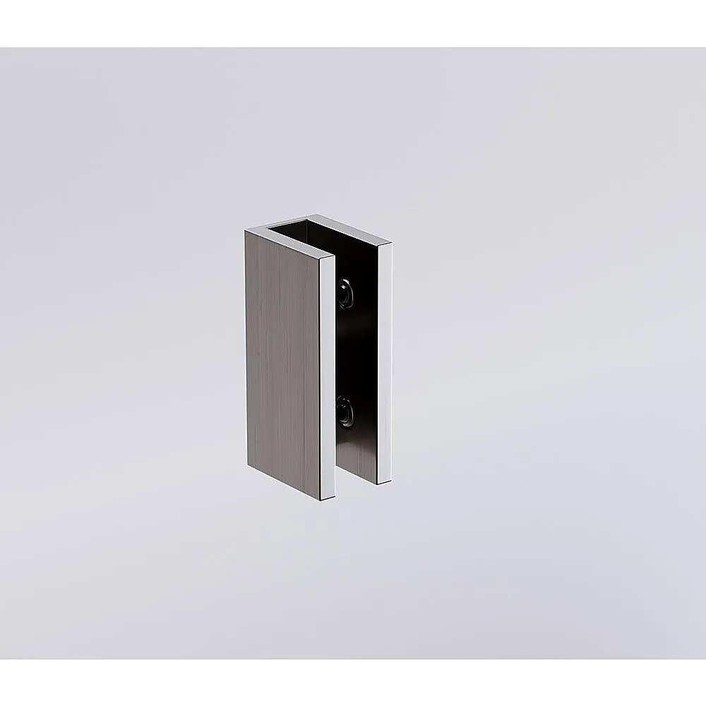 100cm Reeded Single Shower Glass Screen with Gunmetal Wall & Floor U Brackets