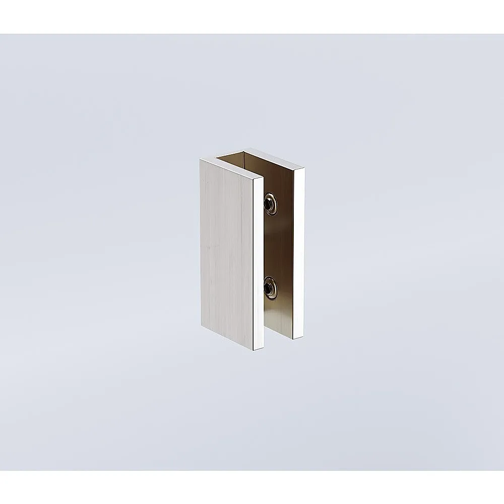 100cm Reeded Single Shower Glass Screen with Nickel Wall & Floor U Brackets