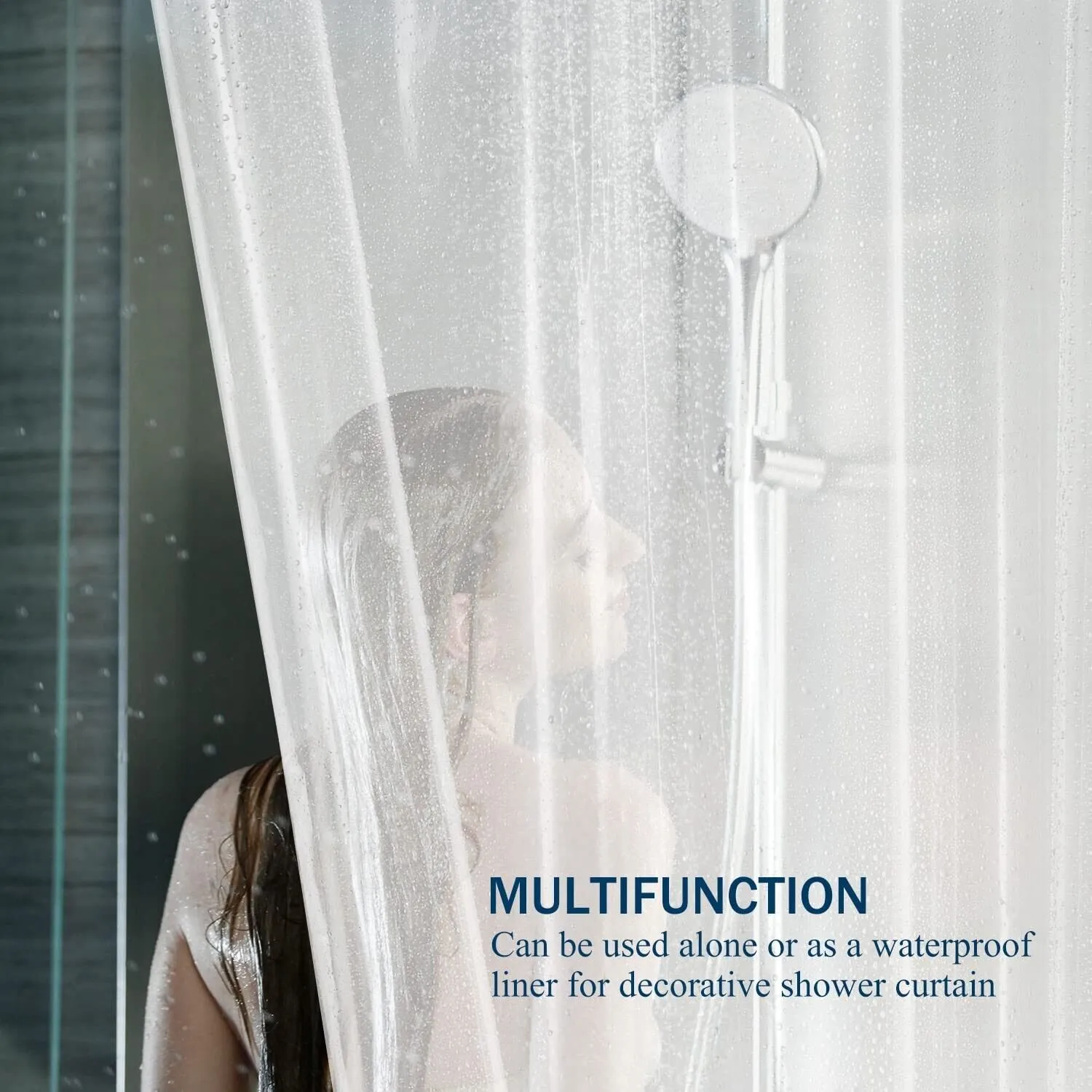 (2 Pack) PEVA Super Heavy Weight Shower Curtain Liner 5G W/ 3 Magnets 70" x 72"