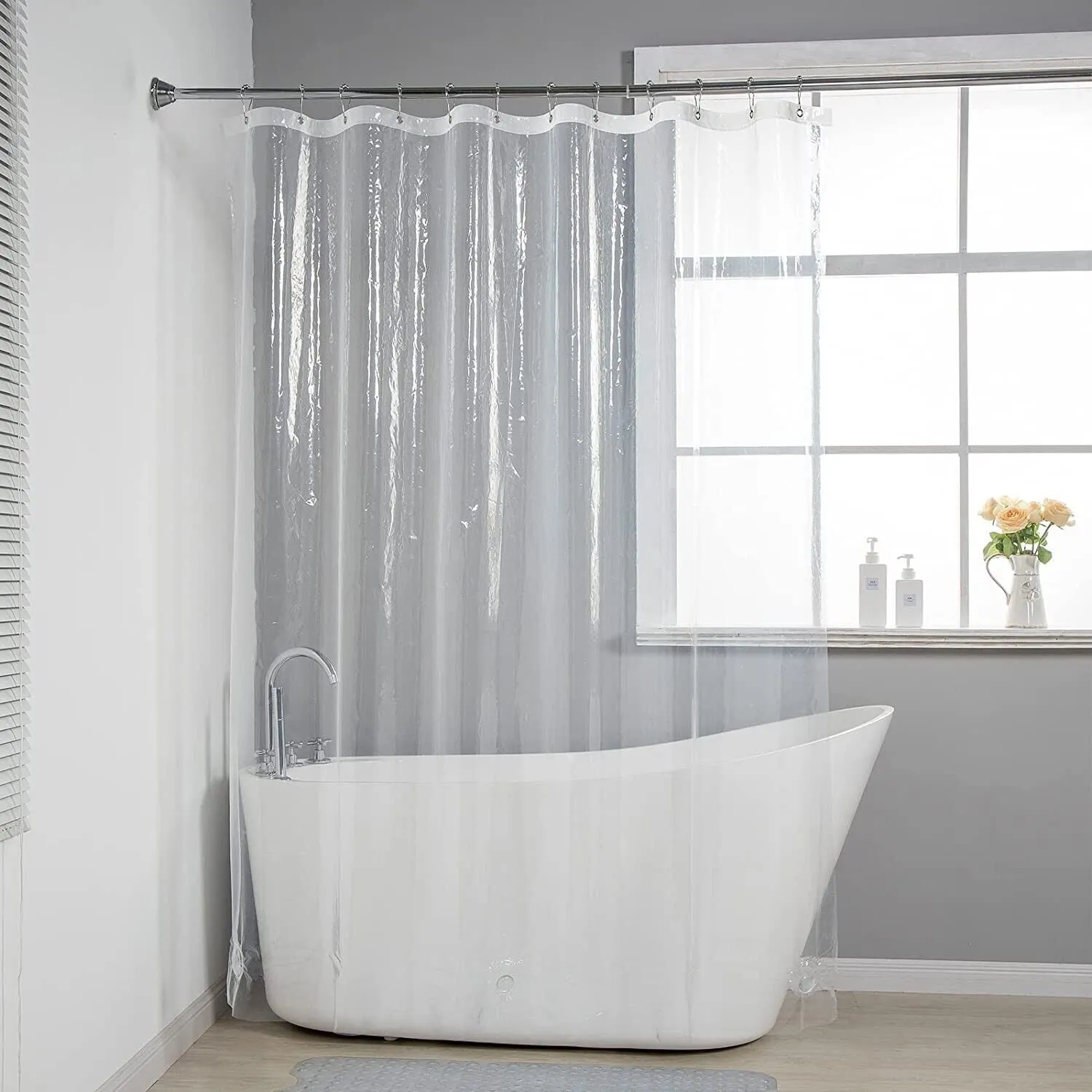 (2 Pack) PEVA Super Heavy Weight Shower Curtain Liner 5G W/ 3 Magnets 70" x 72"