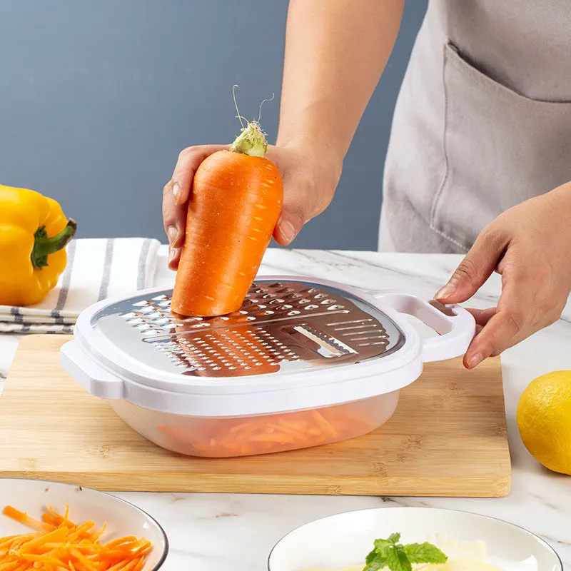 2PCS Multifunctional Kitchen Grater | Stainless Steel Cheese, Vegetable, and Fruit Shredder with Handle