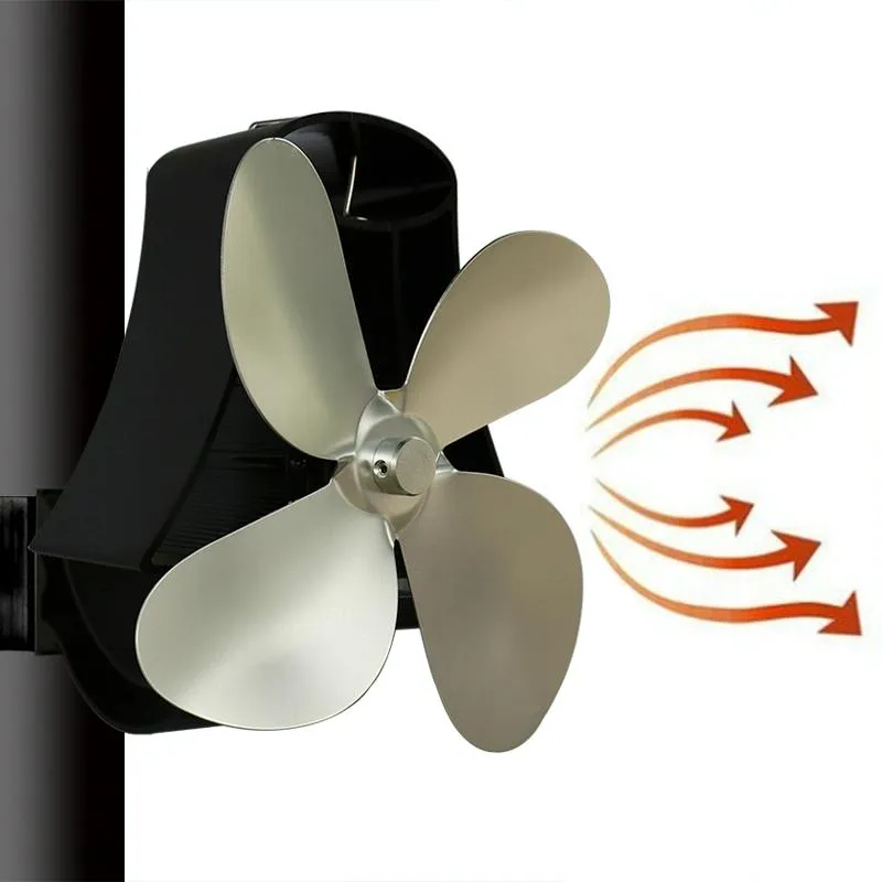 4-Blade Heat Powered Fireplace Stove Fan | Aluminium | Silent Eco-Friendly Operation
