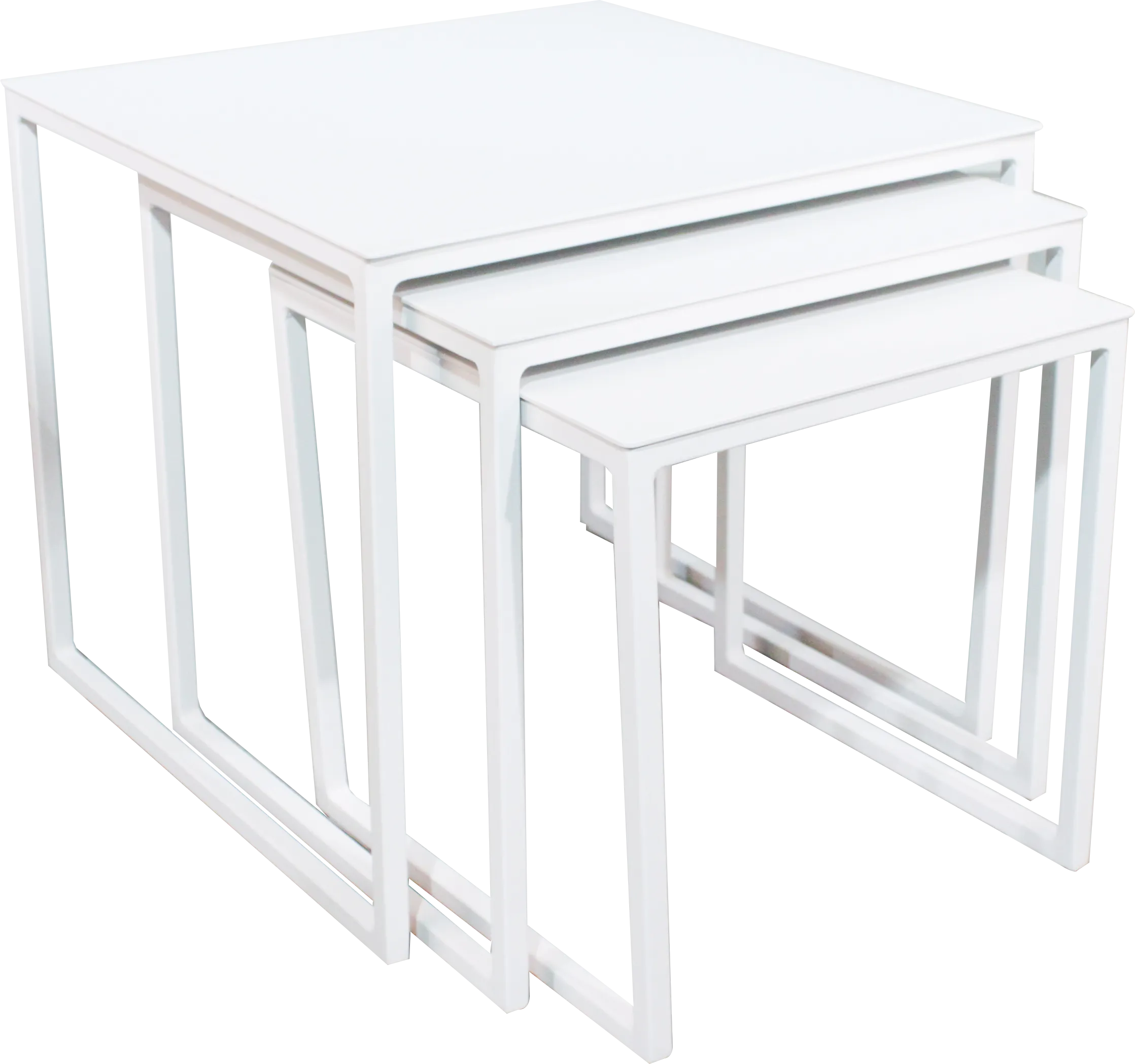 Aluminum Square Nesting Side Table SM, MD, & LG - White