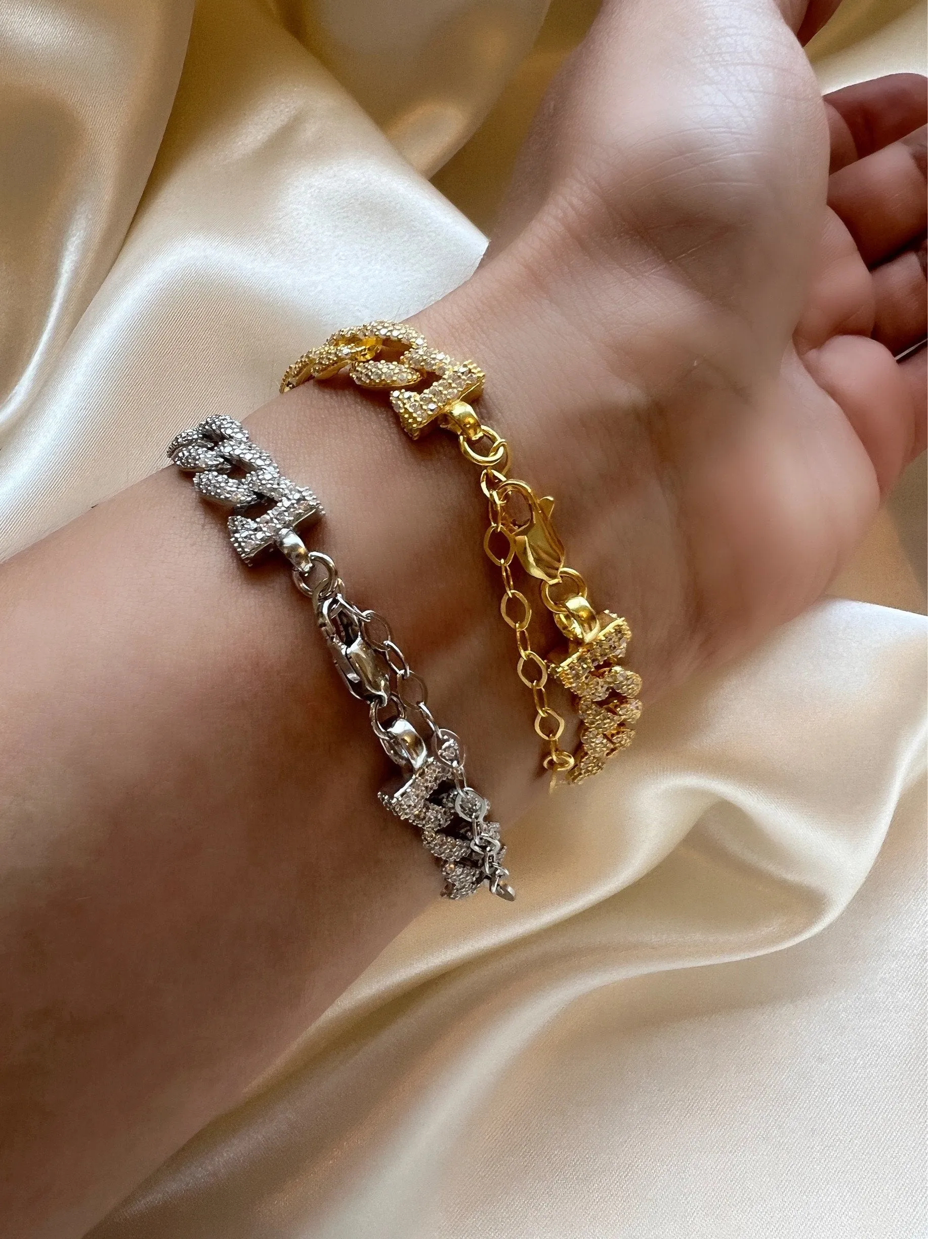 Cuban Chain Bracelet in 925 Sterling Silver| Cz Miami Cuban Link Bracelet| Curb Chain Bracelet with Cubic Zirconia| Thick Chain Bracelet
