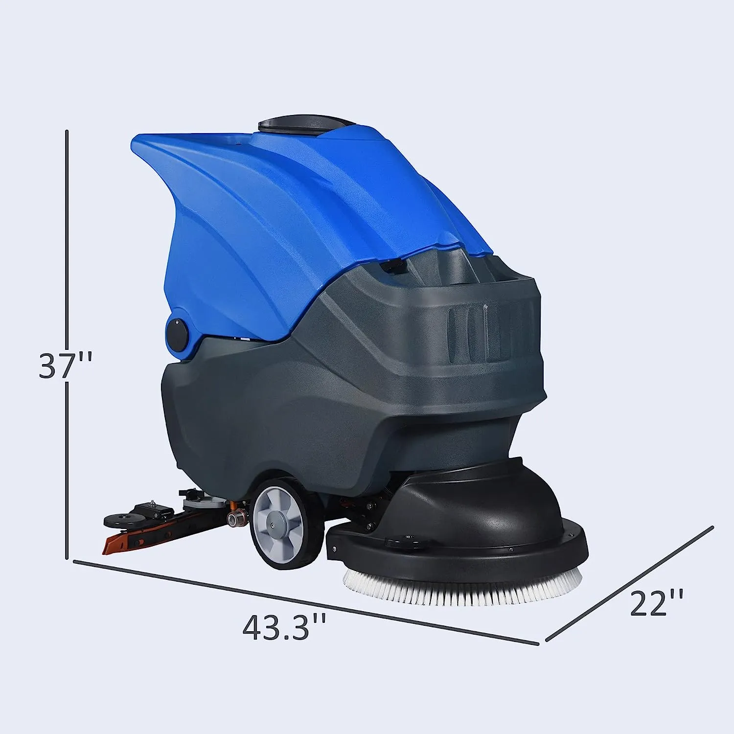 E-Macht Electric Walk Behind Auto Floor Scrubber with High Cleaning Efficiency, 20.8" Brush Diameter
