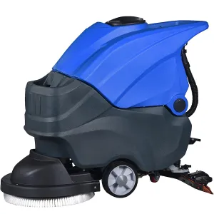 E-Macht Electric Walk Behind Auto Floor Scrubber with High Cleaning Efficiency, 20.8" Brush Diameter