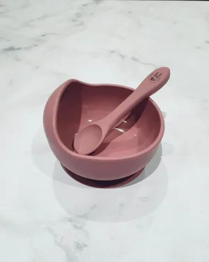 Luna Rose Powder Rose Silicone Bowl & Spoon Set