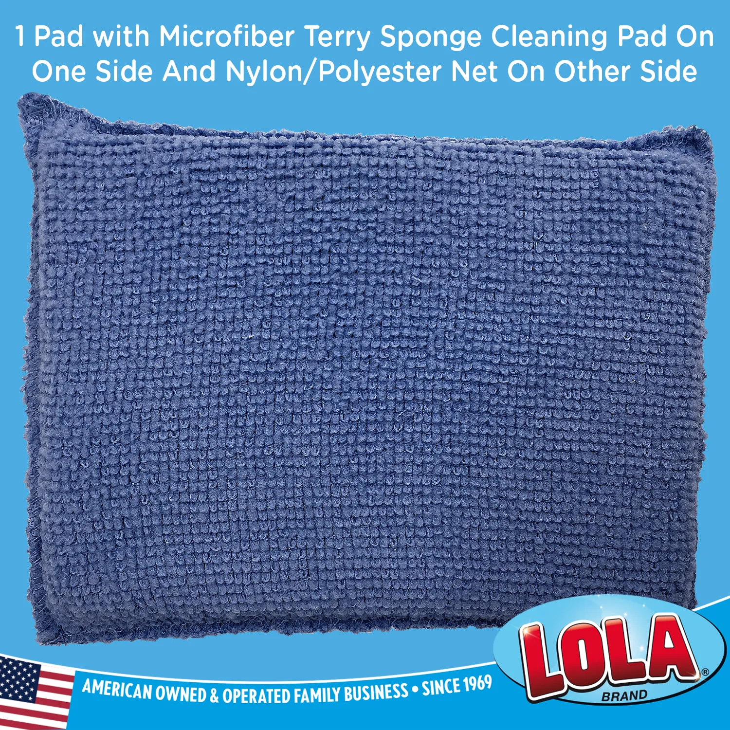Nylon Net One Side & Microfiber Terry Cloth One Side / 2-Way Cleaning Sponge Pad - 12 pack