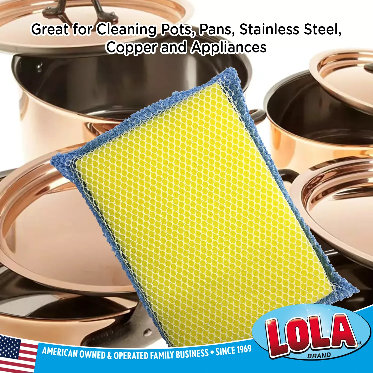 Nylon Net One Side & Microfiber Terry Cloth One Side / 2-Way Cleaning Sponge Pad - 12 pack