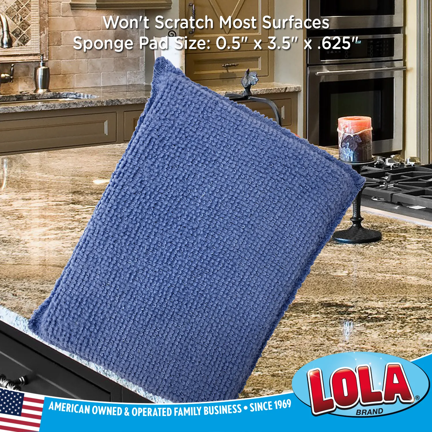 Nylon Net One Side & Microfiber Terry Cloth One Side / 2-Way Cleaning Sponge Pad - 12 pack