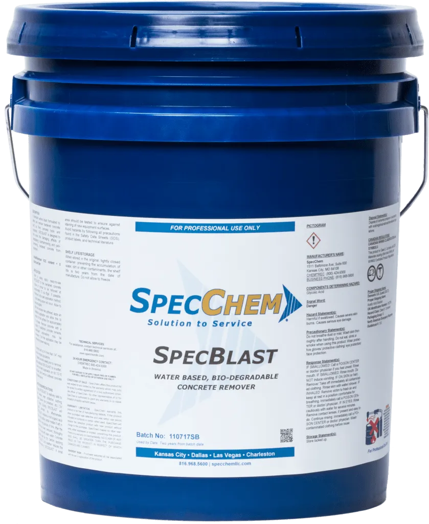 SpecBlast Water-based, Bio-degradable Concrete Remover