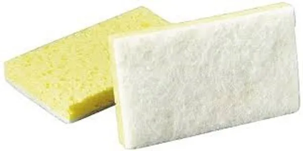 SPONGE/ Cellulose Sponge with White Scrubber Pad, Individually Wrapped, each
