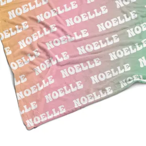 Sugar   Maple Plush Minky Fleece Personalized Blanket | Seashell Ombre