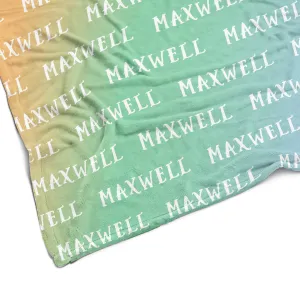Sugar   Maple Plush Minky Fleece Personalized Blanket | Seaside Ombre