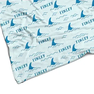 Sugar   Maple Plush Minky Fleece Personalized Blanket | Shark Fin