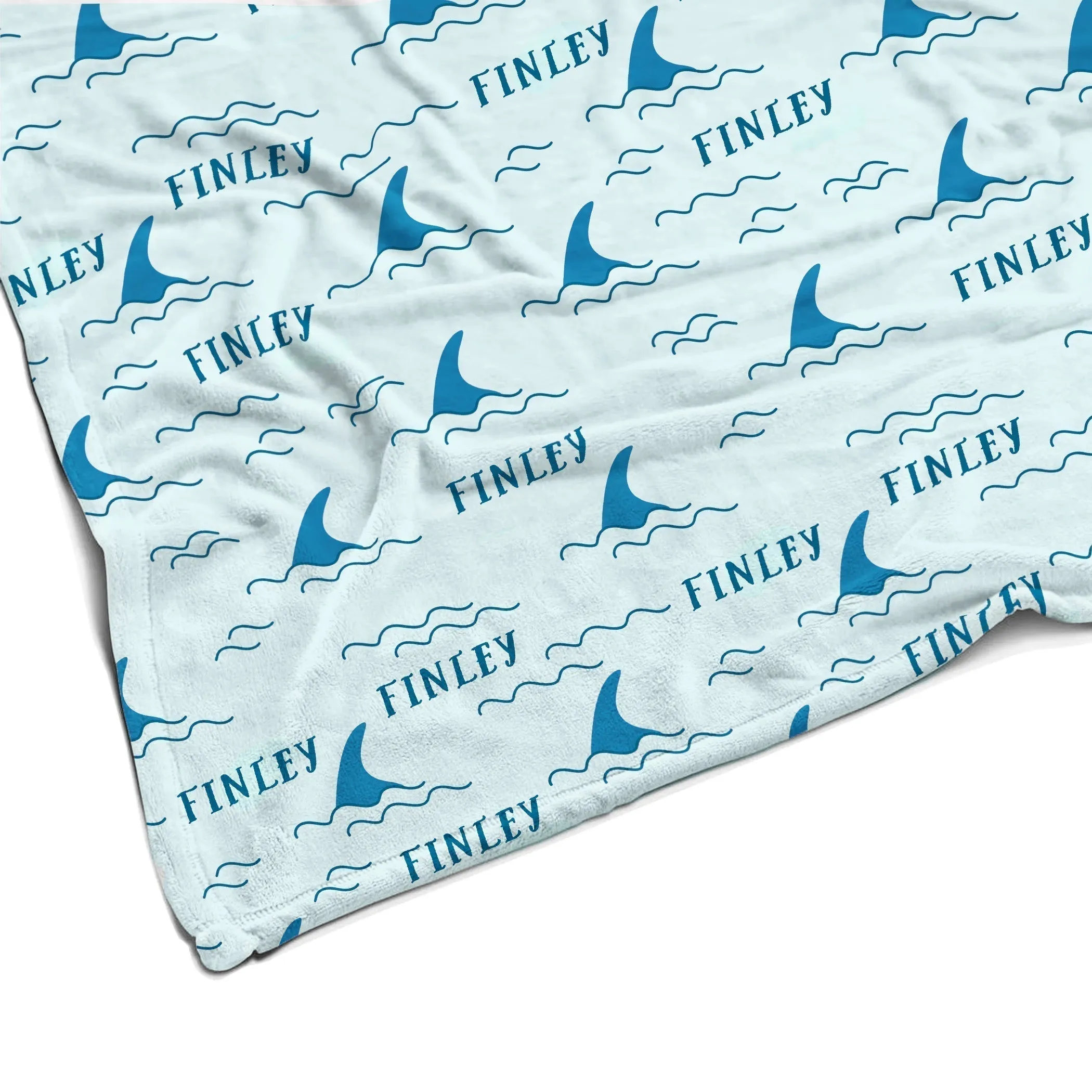 Sugar   Maple Plush Minky Fleece Personalized Blanket | Shark Fin